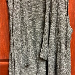 NWOT JUST BE 3X BLACK MARLED SLEEVELESS ASYMMETRICAL DRAPED OPEN FRONT VEST